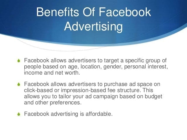 Benefits of Facebook ads